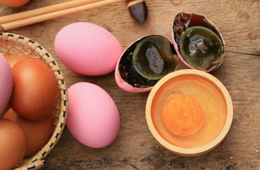 pink pickled preserved egg