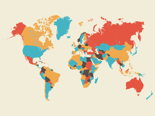 Fototapeta na wymiar Colorful World Map Illustration