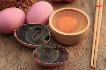 pink pickled preserved egg