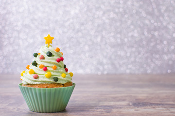 Christmas tree cupcake