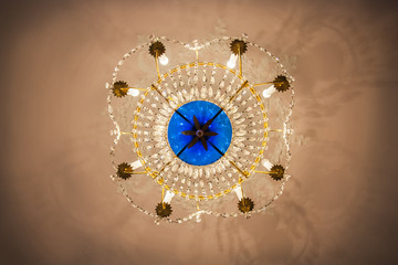 Expensive Luxury Vintage Chandelier View from Below.