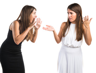 Woman shouting at her sister