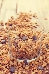 cereals with chocolate in glass