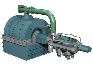 Gas turbine in 3d © pupikii