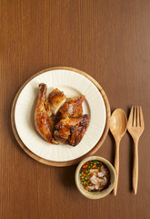 Grilled chicken with thai spicy sauce 