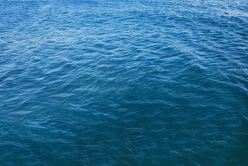 Mediterranean Sea Background. Blue Water. Waves on the Surface.