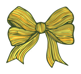 Graphic bow.Yellow