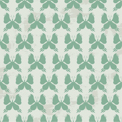 Fond Motif Papillon - Silhouettes - Composition en Vert