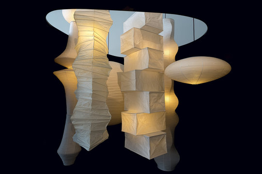 WEIL AM RHEIN, GERMANY - MAY 10, 2015: View of paper lamps inside VitraHaus on May 10, 2015 in Weil am Rhein, Germany. The VitraHaus, is Vitra&rsquo;s flagship store and home to the Vitra Home Collection.