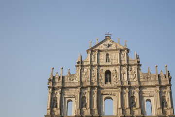 Fototapeta na wymiar St.Paul Ruin in Macau(Macao), China.