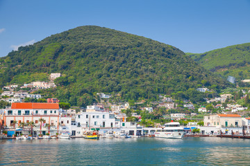 Fototapeta premium Coastal summer landscape, port of Ischia