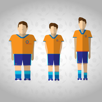 Football Players in Orange Sportswear