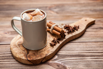 Cocoa drink with marshmallows