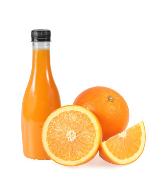 Orange juice isolated white background