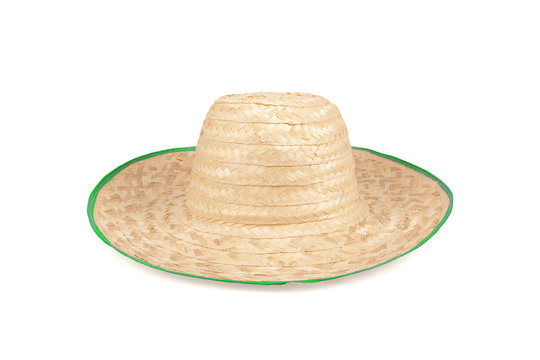 Framer bamboo hat isolated on white background