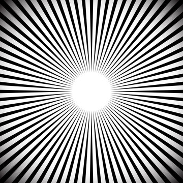 Abstract starburst, sunburst, converging lines background. vecto