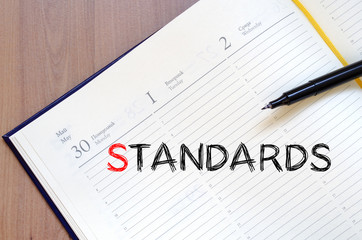 Standards write on notebook