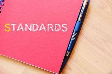 Standards write on notebook