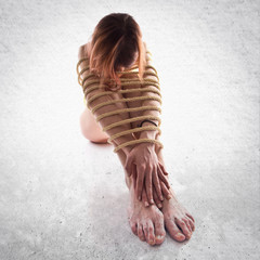 Obraz premium tied up woman