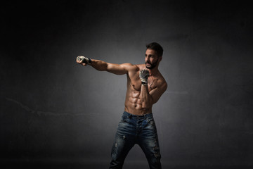 boxer hit with closing hand