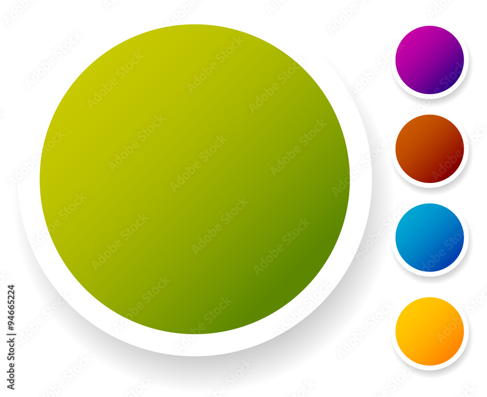 Poster empty circle button, icon backgrounds in smooth colors