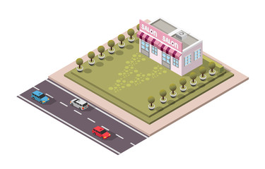 Vector Isometric Salon Barbershop