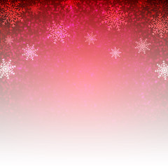Red background with  snowflakes