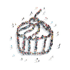  group  people shape  cake