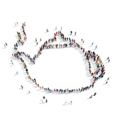 group  people shape  tea cartoon