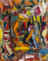 Obraz premium Beautiful Original Oil Painting in different bright colors On Canvas