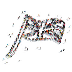 group  people  shape  flag