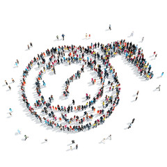 group  people  shape  retro clock