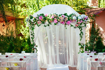Wedding arch. Beautiful Wedding Ceremony.