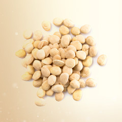 Almonds on white background