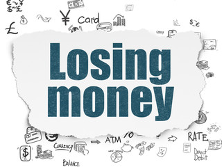 Currency concept: Losing Money on Torn Paper background