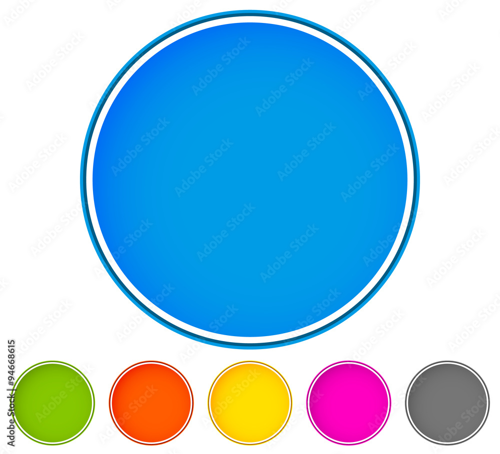 Poster empty button, icon background in 6 colors