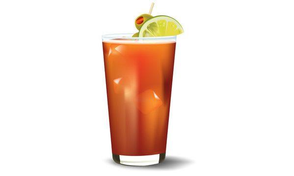 Bloody mary cocktail realistic