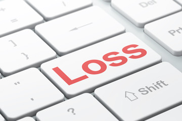 Finance concept: Loss on computer keyboard background