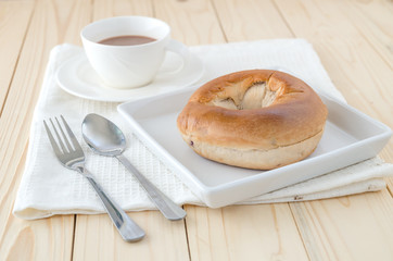 toasted bagels on a plate