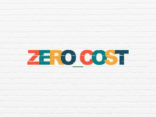 Finance concept: Zero cost on wall background