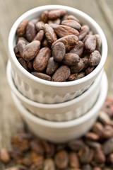 cocoa beans in bowl