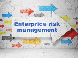 Business concept: arrow with Enterprice Risk Management on grunge wall background