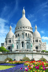 Basilica Sacre Coeur in Montmartre in Paris, France
