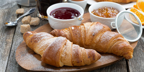 breakfast with fresh croissants