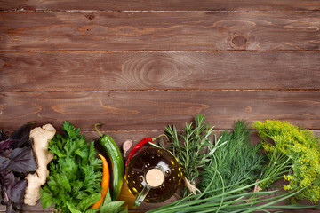 Fresh garden herbs and spices