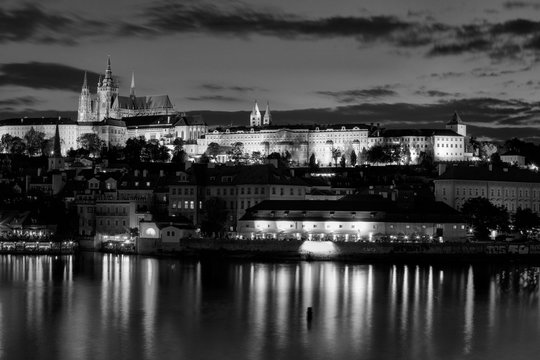 Prague in Czech Republic. View of Prague Castle (Hradcany) and the Cathedral.