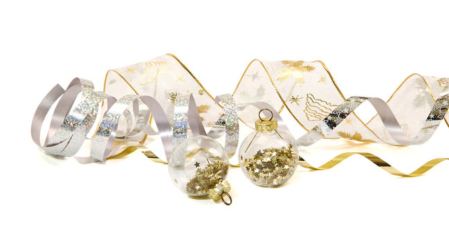 Ruban, bolduc et boules de No&euml;l