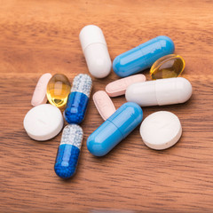 pills and tablet, the medical means, macro.