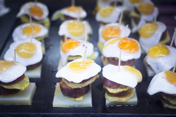 Spanish cuisine tapas dishes in restaurant cafe