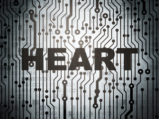 Medicine concept: circuit board with Heart